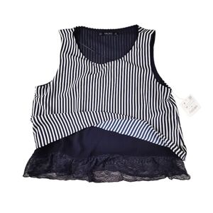 Chic Navy and White Striped Top